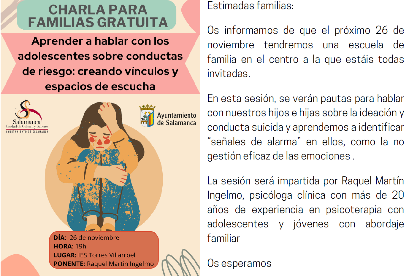 CHARLA PARA FAMILIAS CHARLA PARA FAMILIAS